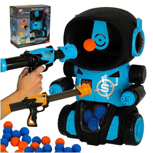 Éhes robot céllövöldözős arcade játékszett fegyverrel + golyókkal