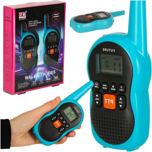 Walkie-talkie gyerekeknek, 3 km-es hatótávolságú, 2 darabos készlet.