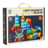 3D építőipari mágneses téglák LED világító 64 darab