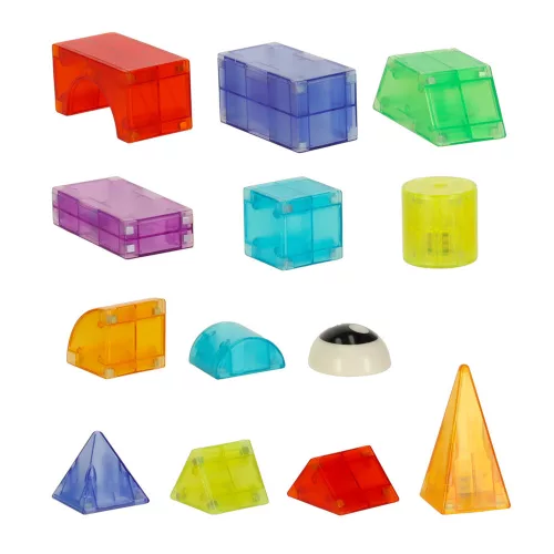 3D Construction Magnetic Bricks LED Light 64 Pieces