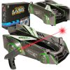 RC laser-controlled car driving on a wall with laser grey