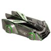 RC laser-controlled car driving on a wall with laser grey