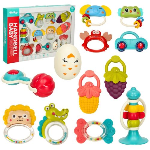 Sensory rattle rattle set of 12 pieces.