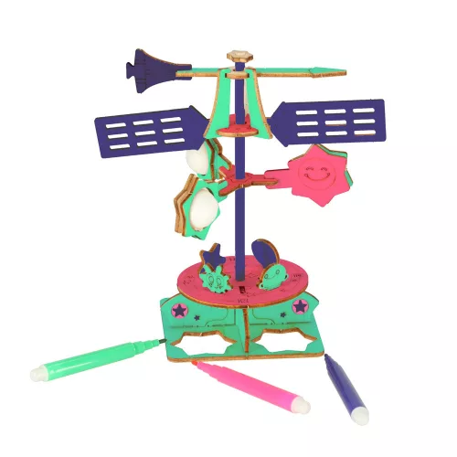 Wooden puzzle 3D scientific model weather vane
