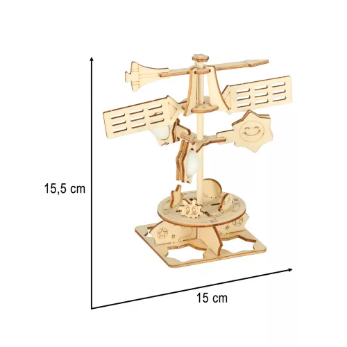 Wooden puzzle 3D scientific model weather vane