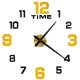 Sticker wall clock 100-120 cm black gold