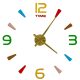 Sticker wall clock 4 digits yellow