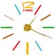 Sticker wall clock 1 digit color 100-120cm
