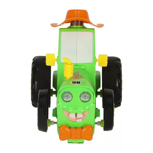 Crazy Car RC jumping, singing and dancing green tractor