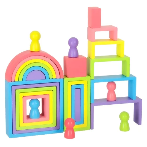 Rainbow Montessori Educational Wooden Blocks