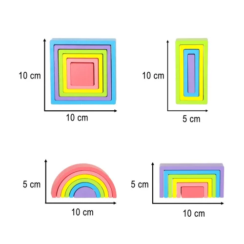 Rainbow Montessori Educational Wooden Blocks