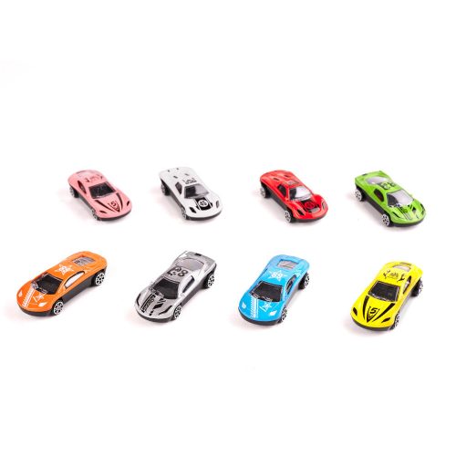 Foldable car transport truck/track with 8 race cars, 210 cm