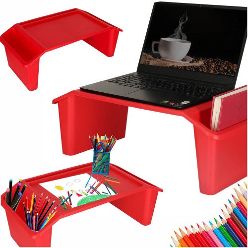 Piros laptop asztal szervezővel