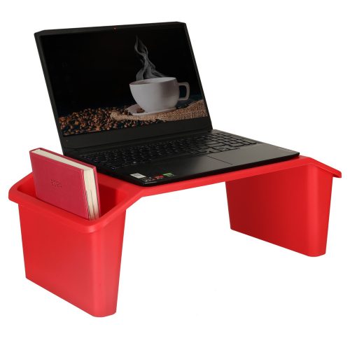 Laptop desk with organizer red