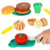 Deluxe Ételvágó Játékkészlet – Pizza, Hamburger és Gyümölcsök kosárral 26 db