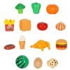 Deluxe Ételvágó Játékkészlet – Pizza, Hamburger és Gyümölcsök kosárral 26 db