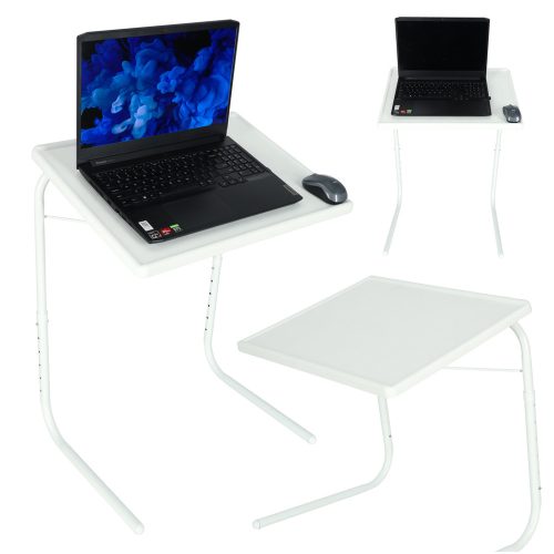 Összecsukható laptop oldalsó asztal 52 x 40 cm fehér