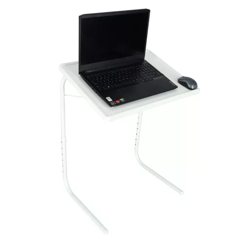 Laptop side table foldable 52 x 40 cm white