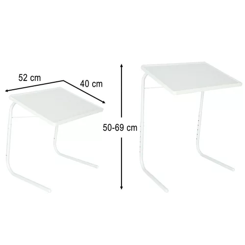 Laptop side table foldable 52 x 40 cm white