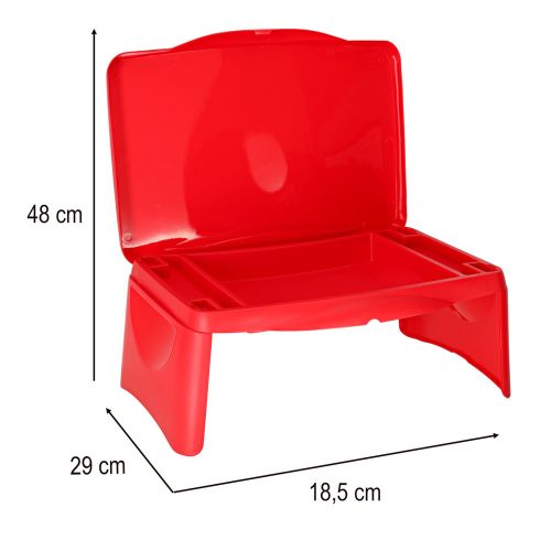 Children's car table with storage compartment, red