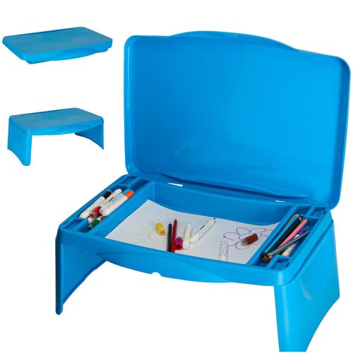 Children's car table with storage compartment, blue
