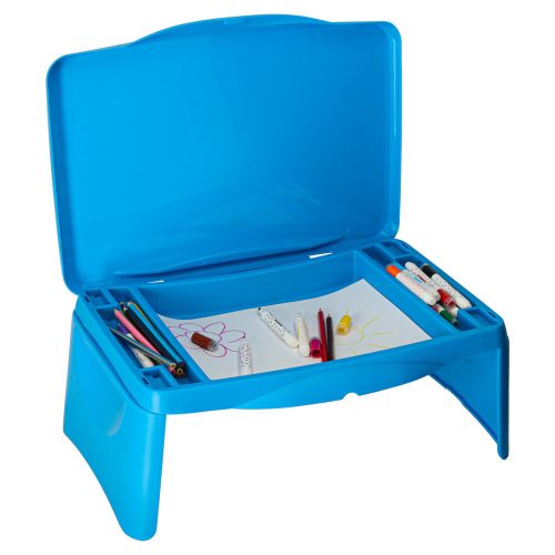 Children's car table with storage compartment, blue