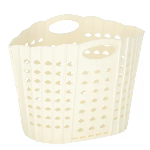 Laundry Basket Foldable Bathroom Organizer Cream