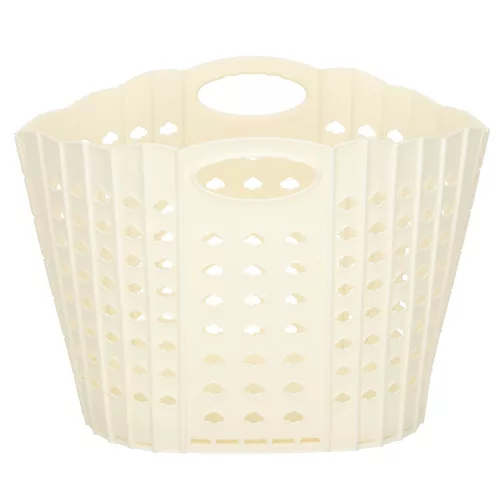 Laundry Basket Foldable Bathroom Organizer Cream