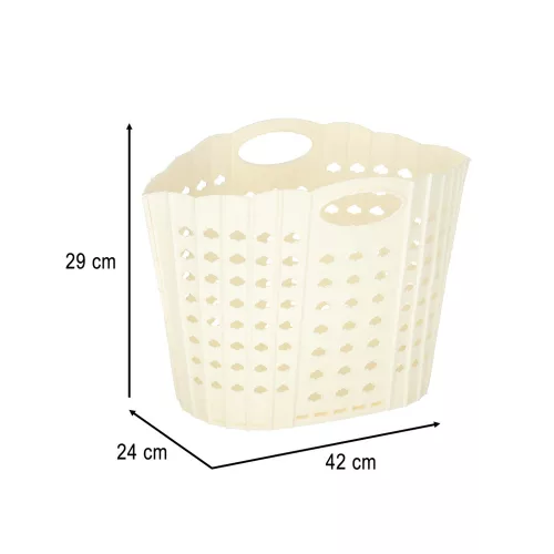 Laundry Basket Foldable Bathroom Organizer Cream