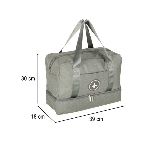 Travel bag hand luggage 39 x 18 x 30 cm gray