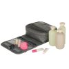 Hanging travel cosmetic bag foldable gray