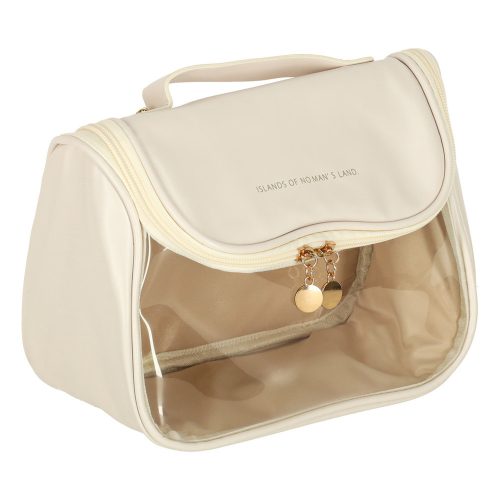 Travel cosmetic case organizer beige