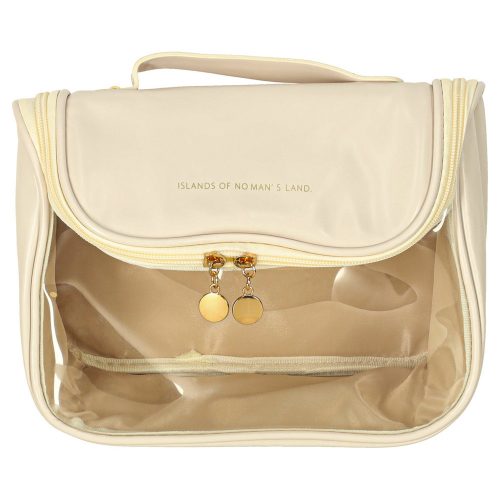 Travel cosmetic case organizer beige