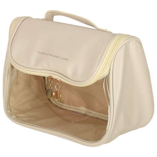 Travel cosmetic case organizer beige