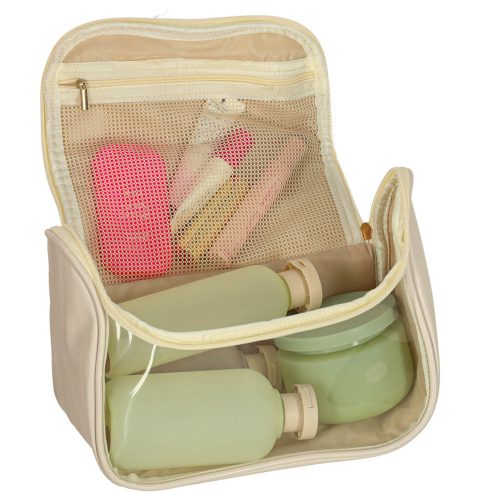 Travel cosmetic case organizer beige