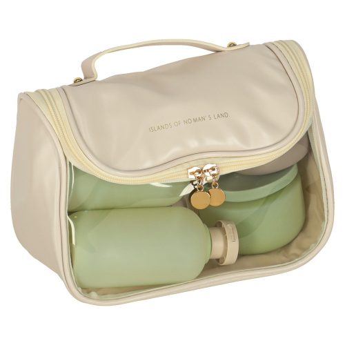 Travel cosmetic case organizer beige