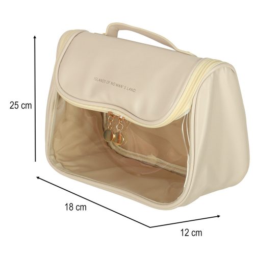 Travel cosmetic case organizer beige