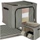 Wardrobe linen storage frame white black 100L