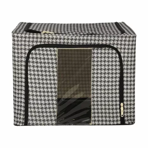 Wardrobe linen storage frame white black 100L