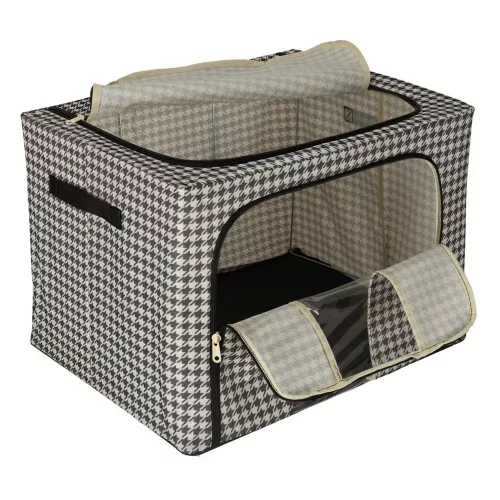 Wardrobe linen storage frame white black 100L