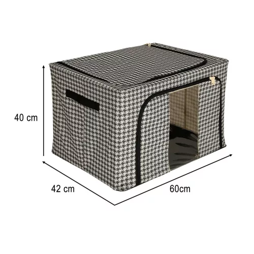 Wardrobe linen storage frame white black 100L