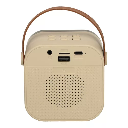 Karaoke set 2 microphones + portable speaker BLUETOOTH USB LED in beige