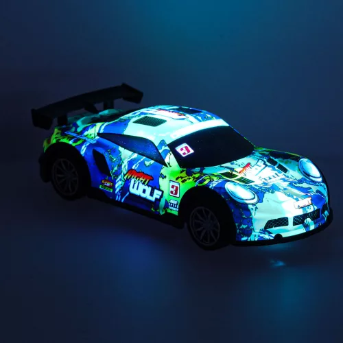 RC sports car blue and green