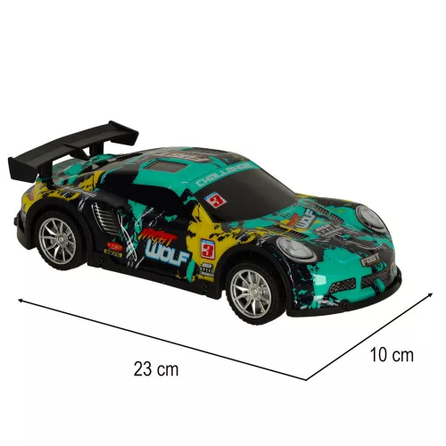 RC sports car blue and green