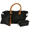 Women's multifunctional stroller travel bag for moms in black set