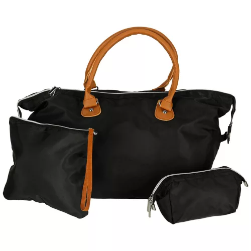 Women's multifunctional stroller travel bag for moms in black set