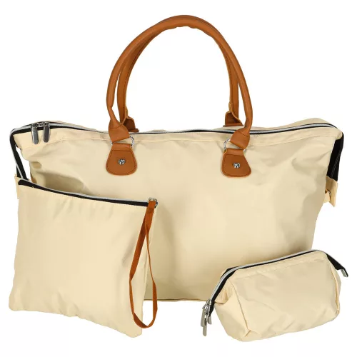 Women's multifunctional stroller travel bag for moms set beige
