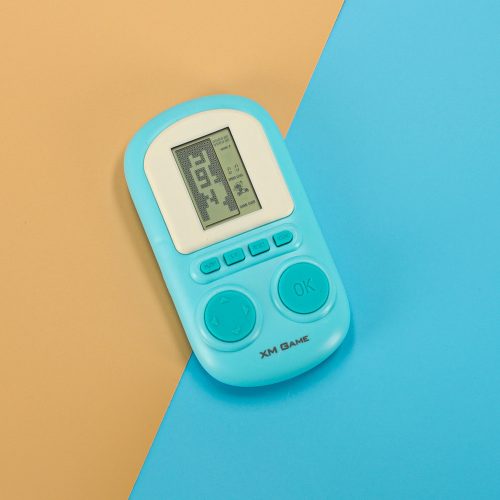 Electronic arcade game portable console blue