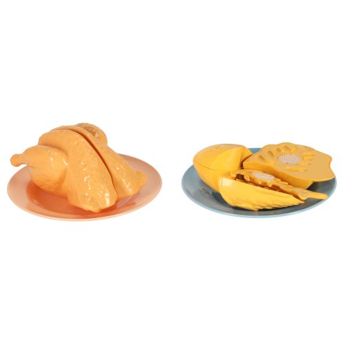 Deluxe Toy Kitchen Sink & Food Playset – Fruits, Vegetables, Chicken, Cart & Storage Box 54pcs