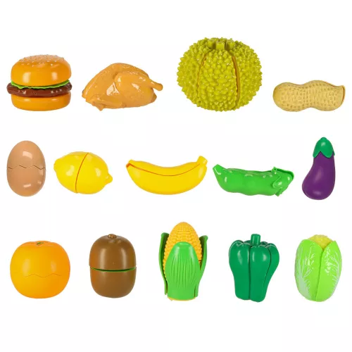 Deluxe Cutting Food Playset – Pizza, Burger, Fruits & Seafood with Storage Box 36 pcs